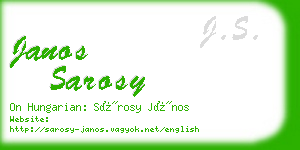 janos sarosy business card